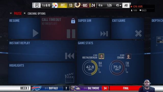 Madden NFL 17 Gameplay Slider Test Livestream смотреть онлайн