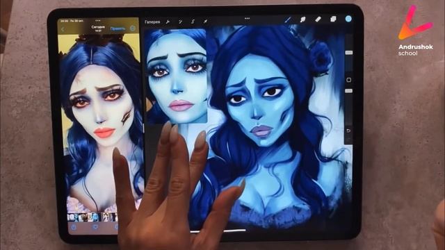 Рисуем digital портрет Эмили из к/ф «Труп невесты» в стиле Масло—c Яной Андрушок. Проработка света смотреть онлайн