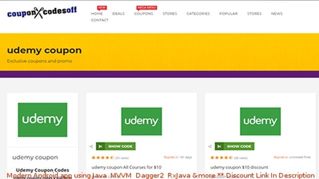 Modern Android app using Java, MVVM, Dagger2, RxJava &more coupon - udemy discount смотреть онлайн