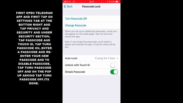 HOW TO ENABLE OR DISABLE PASSCODE LOCK IN TELEGRAM APP (IOS) смотреть онлайн