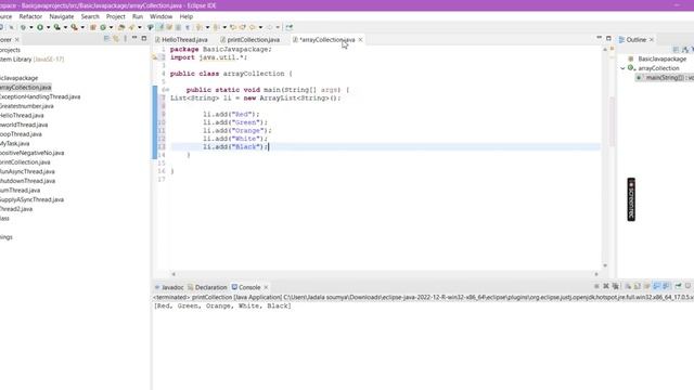 A Java program to iterate arrayList | Java смотреть онлайн