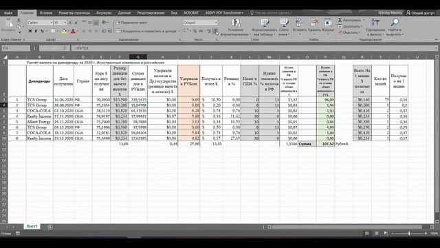 Бухгалтерский анализ с помощью Экселя