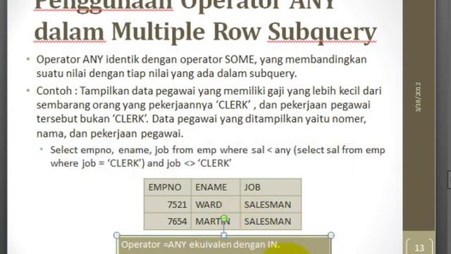Tutorial Oracle 10g : Subquery смотреть онлайн