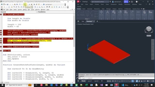 3D modeling using AutoCAD VBA смотреть онлайн