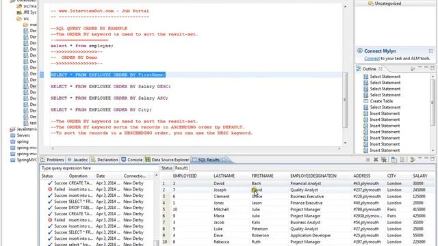 SQL QUERY ORDERBY смотреть онлайн