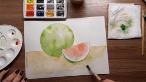 Арбуз. Натюрморт.  Контрастные цвета.  ИЗО  5 класс. Выпуск 15