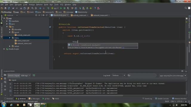 Android Studio Tutorial - 29 - Menu with Radio Button смотреть онлайн