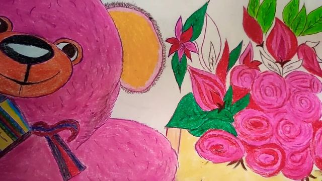 My Drawing Teddy bear Sketch with using crayon ?️??️ смотреть онлайн