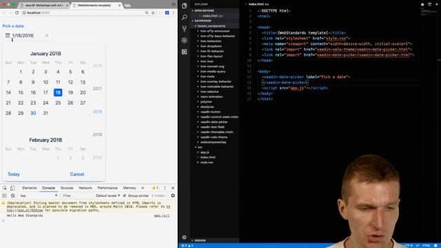 Using a DatePicker WebComponent смотреть онлайн
