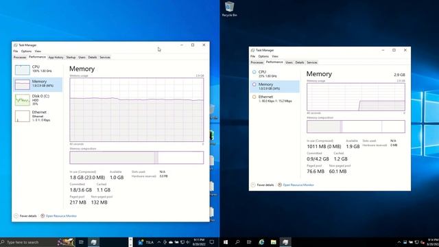 Windows 10 vs Windows Server 2019: RAM + CPU Usage смотреть онлайн