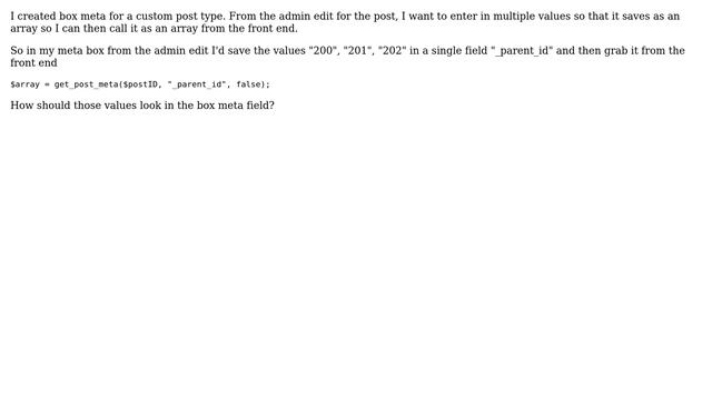 Wordpress: Save an array of values in the post meta box смотреть онлайн
