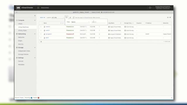 VMware VCloud Director: Working With VMs