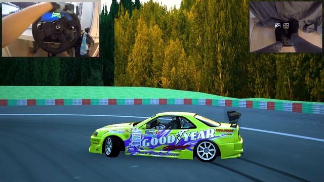 Nissan R34 GTR drifting w/steeringwheel Logitech G923+Shifter+eBay handbrake I Assetto Corsa 2021 смотреть онлайн