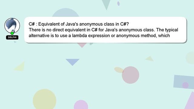 C# : Equivalent of Java's anonymous class in C#? смотреть онлайн