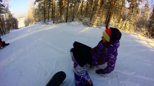 Сноуборд. Первый раз. Воскресный покатас. HD смотреть онлайн