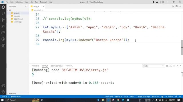 JavaScript Array || index Of || push ( ) || pop ( ) || Array Methods смотреть онлайн