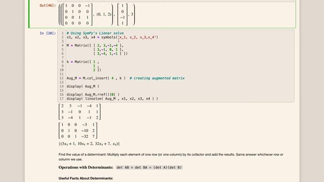 Matrix Operations Using SymPy смотреть онлайн