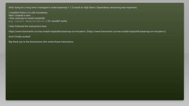 Installing basemap on Mac / Python смотреть онлайн