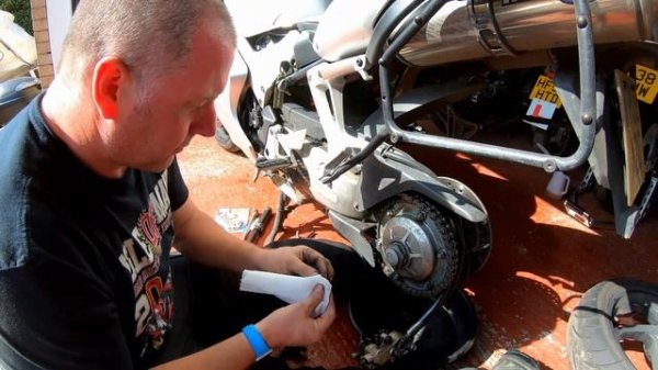 2003 Honda VFR800 VTEC Rear Brake Pad Replacement