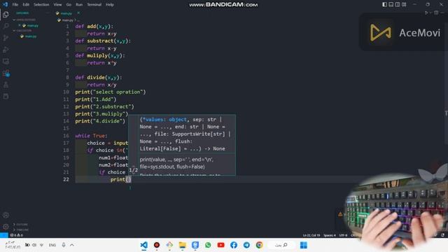 ASMR - Coding Python beginner Calculator - No Talking