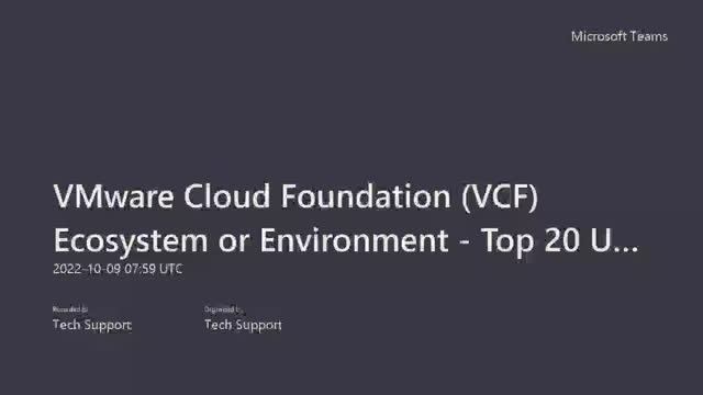 VMware Cloud Foundation (VCF) Ecosystem or Environment - Top 20 Use Cases смотреть онлайн
