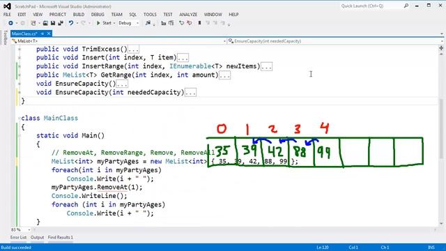 C# List RemoveAt() смотреть онлайн