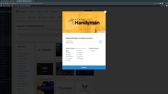 How to Choose and Import an Avada Prebuilt Website смотреть онлайн