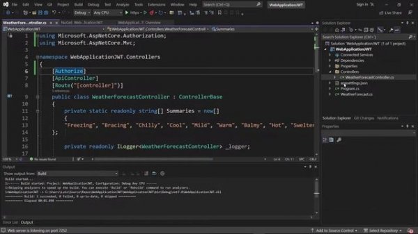 .NET 7.0 | REST API | JWT | Visual Studio 2022