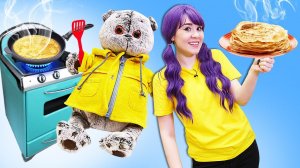 Кот Дымок и блины. Игры готовка еды для детей. Видео с игрушками