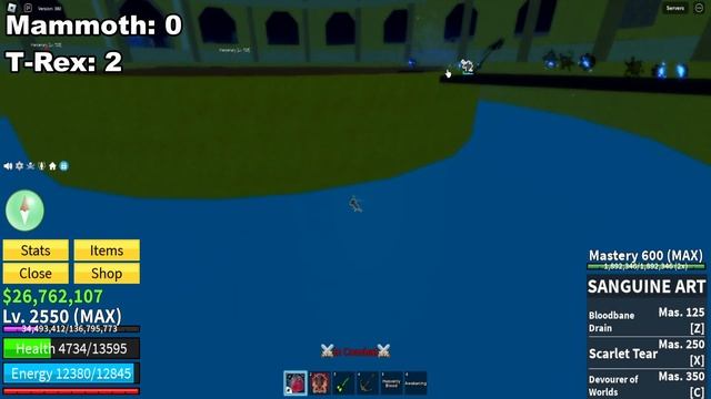 (CRAZY DAMAGE) T-Rex VS Mammoth | Blox Fruits смотреть онлайн