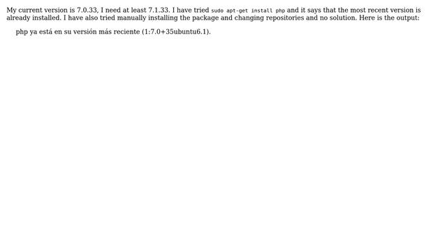 Ubuntu says the most recent version of php is already installed while an old one is installed смотреть онлайн