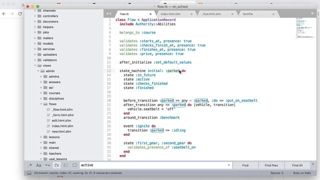 #32 StateMachine I – Онлайн-школа на Ruby on Rails смотреть онлайн