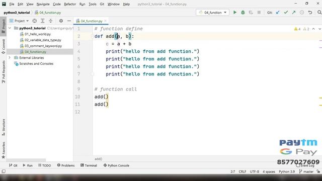 Function - Python Programming Tutorial - Hindi смотреть онлайн