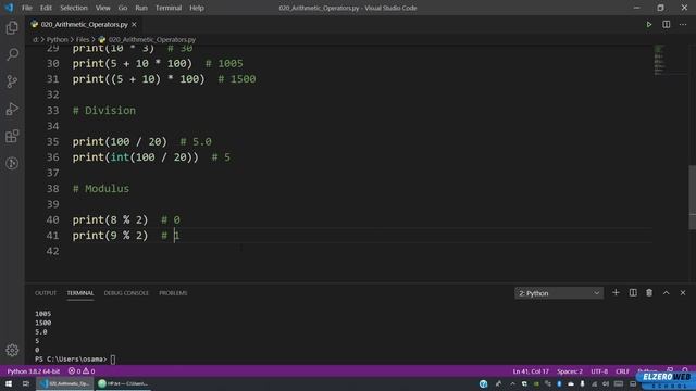 Learn Python in Arabic #020 - Arithmetic Operators смотреть онлайн