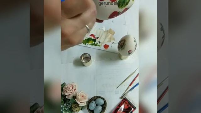 Декупаж пасхального яйца