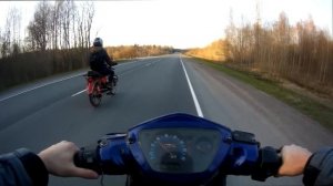 Дальняк на мопедах / Покатушки на мопедах Wind+alpha / 100км на мопеде