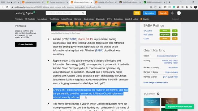 Alibaba BABA Stock HUGE OPPORTUNITY IS HERE! CHINA DRAFTS RULES TO FACILITATE OFFSHORE LISTINGS! смотреть онлайн