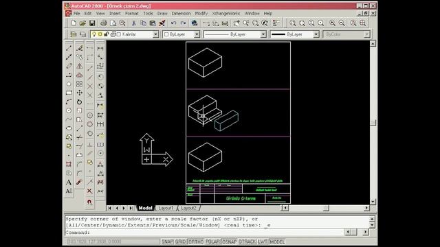Temel Autocad 2000 Dersleri - Örnek Çizim - 2 (Tutorial-2) смотреть онлайн