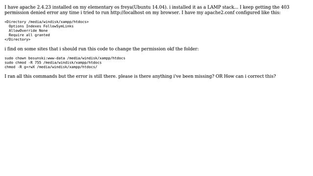 Ubuntu: Apache 403 Forbidden Error смотреть онлайн