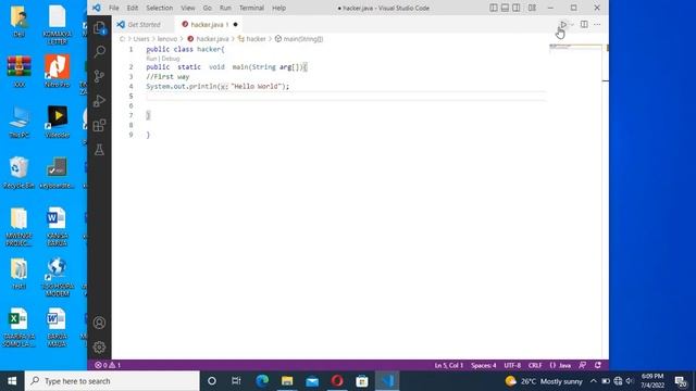 How to print hello world in java смотреть онлайн