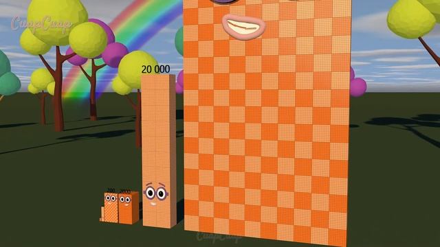 Numberblocks Comparison 2 20 200 2000 20,000 to 2,000,000 Standing Tall Number Pattern смотреть онлайн