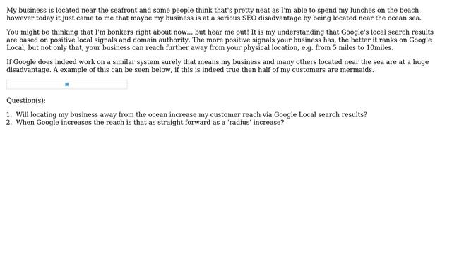Is being near an ocean a local SEO disadvantage? Is Google clever enough to know I don't sell... смотреть онлайн