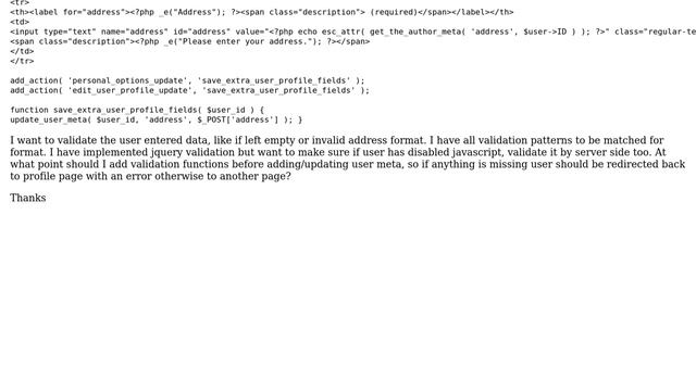 Wordpress: Validate user meta and redirect смотреть онлайн