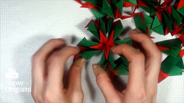 Новогодняя кусудама Натальи Романенко | Оригами кусудама шар из бумаги смотреть онлайн