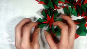 Новогодняя кусудама Натальи Романенко |  Оригами кусудама шар из бумаги