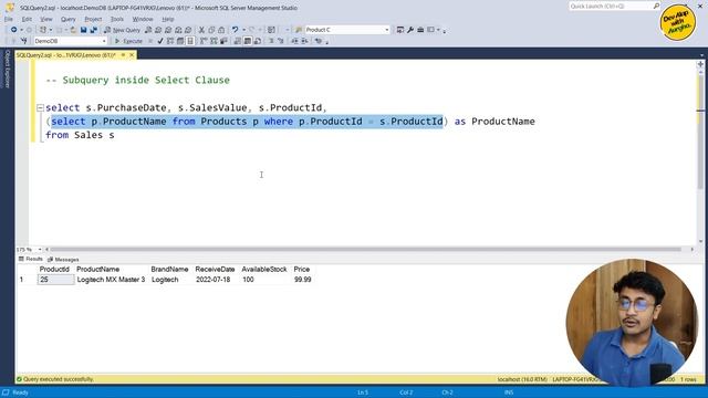 SQL Subquery | Nested Query | SQL Server For Beginners - #29 смотреть онлайн