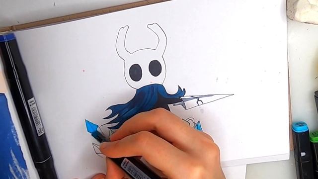 Как нарисовать Полого рыцаря ? Hollow knight draw ? tutorial смотреть онлайн