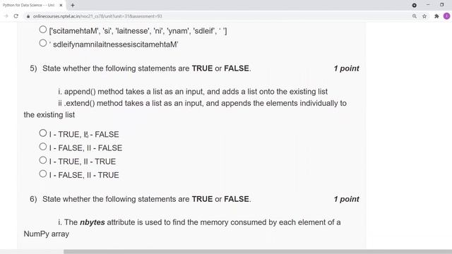 Python for Data Science | NPTEL | Week 2 Assignment 2 Solution | July 2021 смотреть онлайн