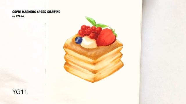 Copic markers video tutorial #20 / Рисую маркерами Copic слоеный десерт смотреть онлайн