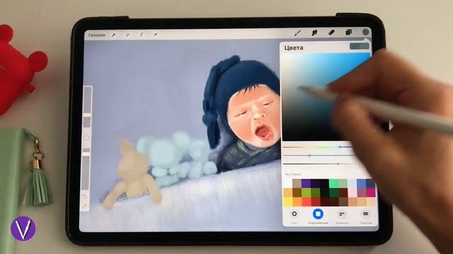 ✨ Как нарисовать портрет по фото в Procreate на iPad | portrait of a newborn | Digital art смотреть онлайн